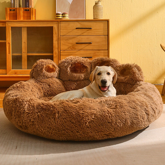 Cozy Pet Retreat - Round Bear Paw Shape